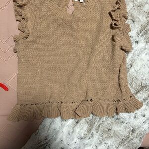 ANDREE BY UNIT Beige Knit Sweater Vest